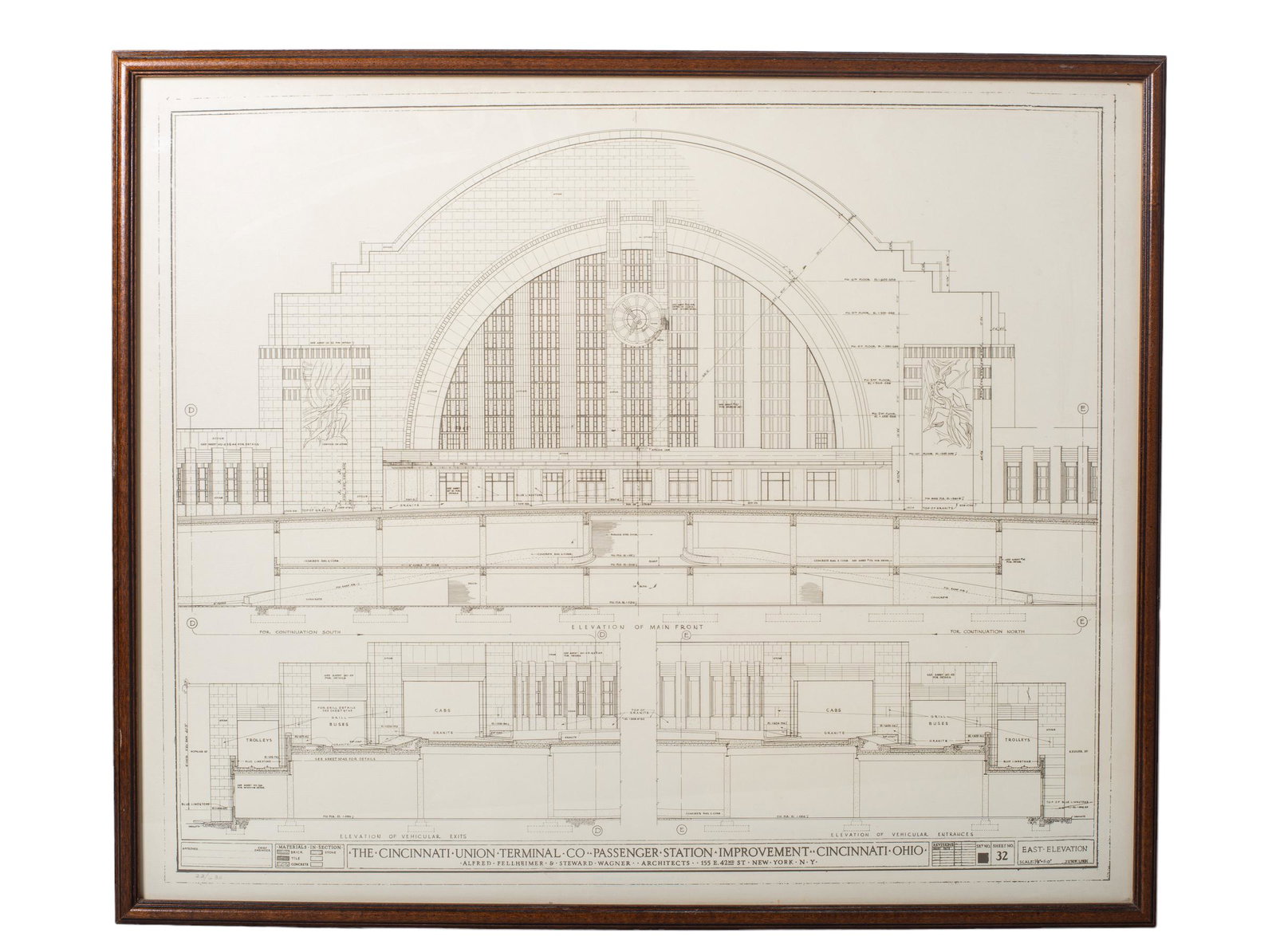 Architectual Imporvement Blueprint of Cincinnati Union Terminal Co. (1 of 6)