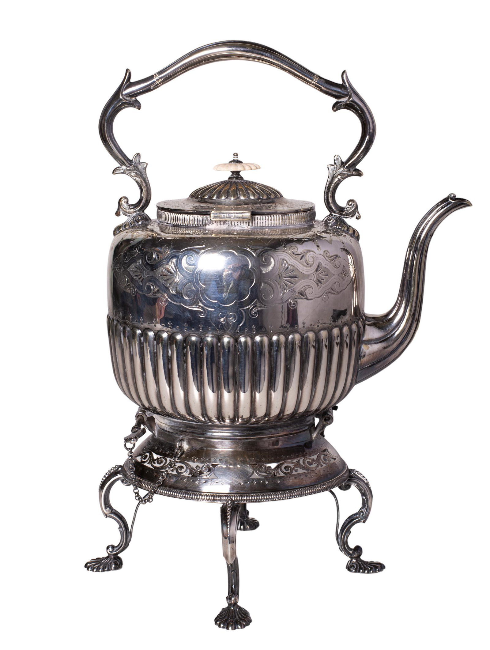 Victorian Tilt Silver on Copper Hot Water Pot (1 of 6)