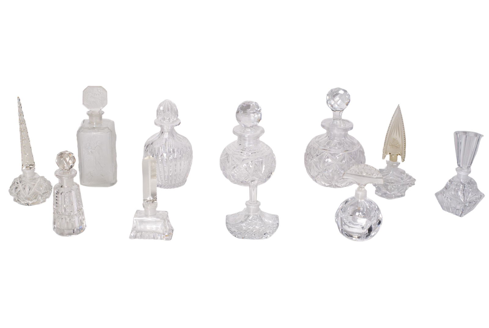 Assembled Cut Glass Perfume Bottles (1 of 7)