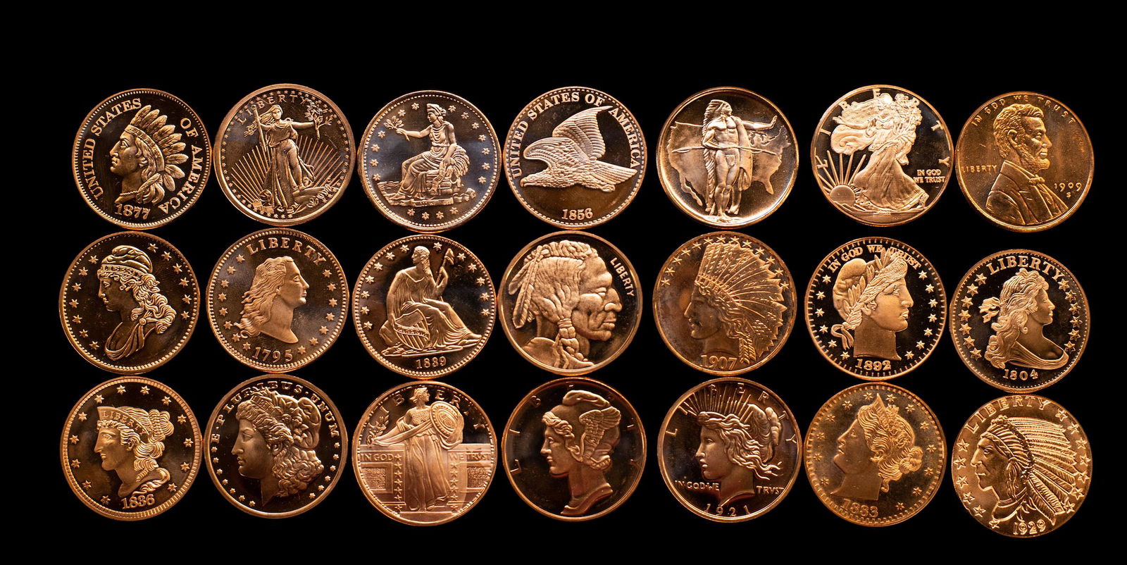 .999 Fine Copper Rounds Coins (1 of 2)