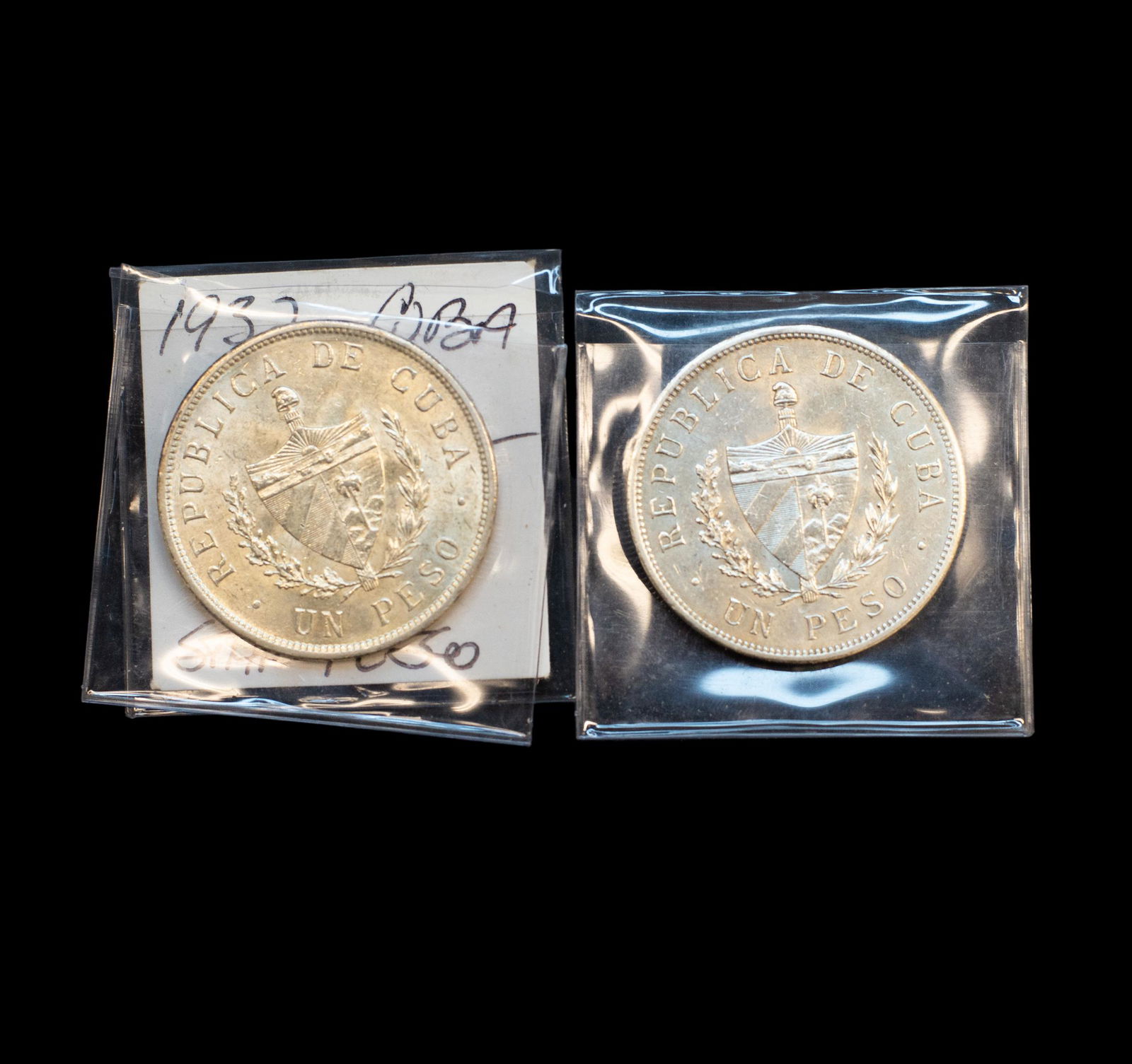 1932 & 1933 Cuba Silver 1 Pesos (1 of 2)