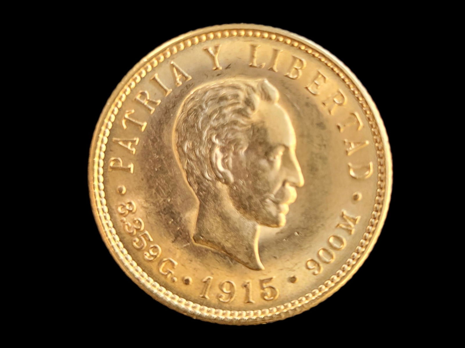 1915 5 Pesos Gold Cuba Coin (1 of 2)