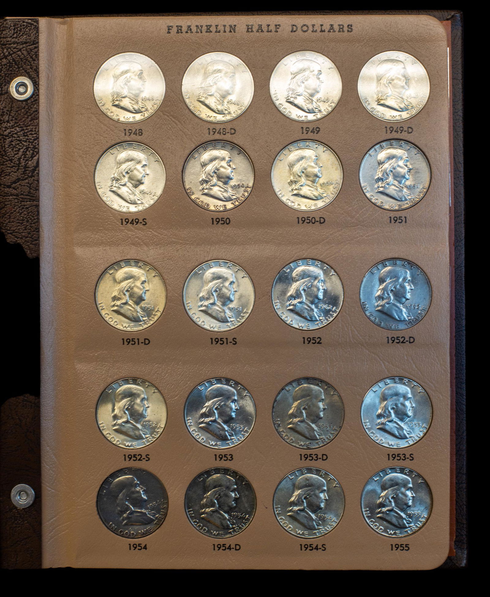 1948-1963 Franklin Half Dollar Coin Book (1 of 5)