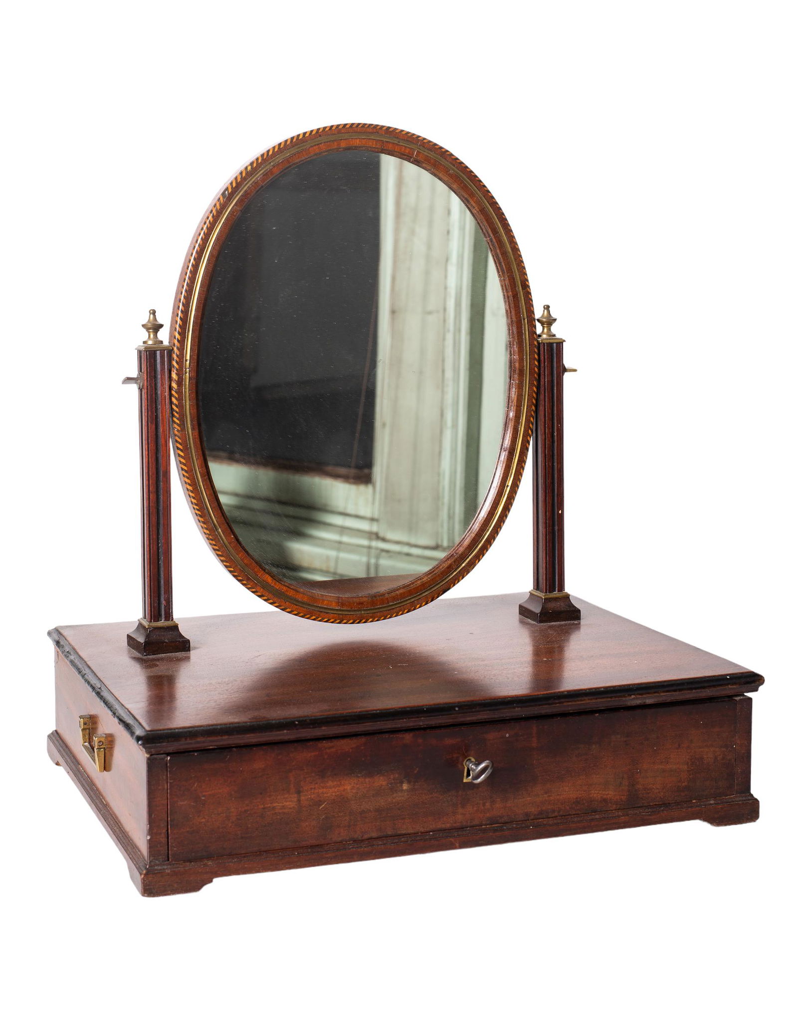 19th Century Mahogany Shaving Mirror (1 of 5)