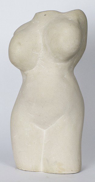 Claude Bogratchew Sculpture: Hand carved marble torso, signed Size: 22h x 11w x 7d