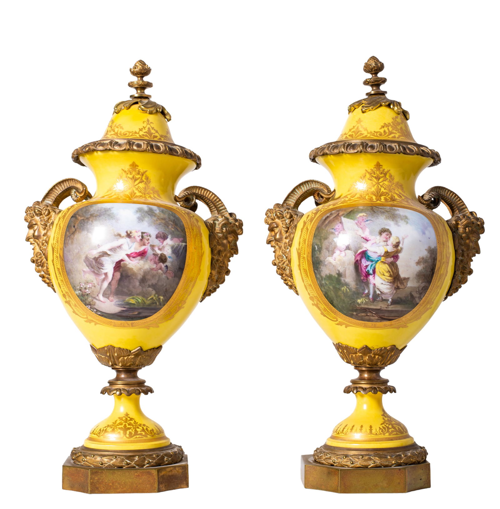 Sevres Style Gilt Bronze Mounted Porcelain Urns (1 of 11)