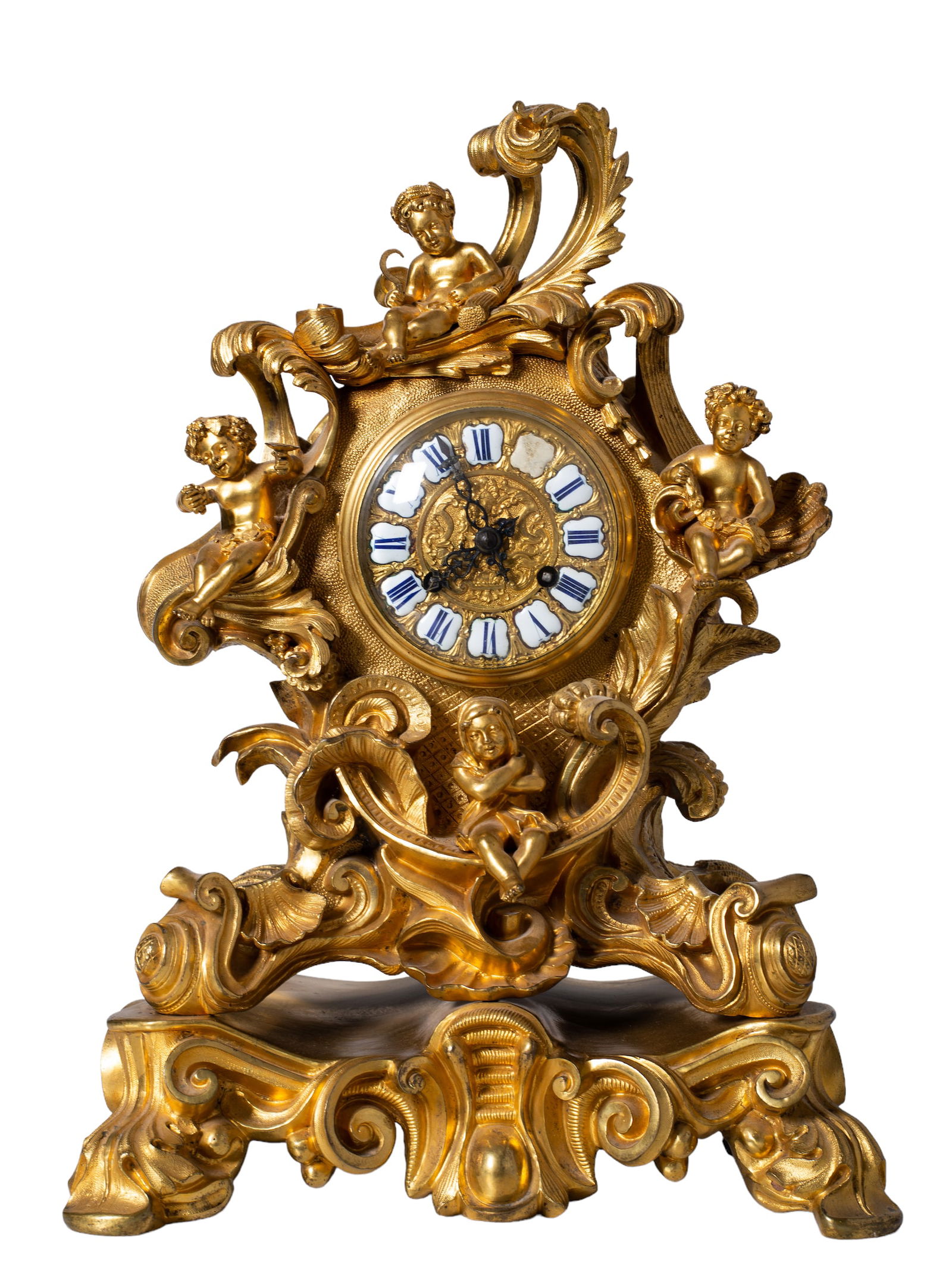 French Gilt Bronze Figural Mantel Clock (1 of 6)