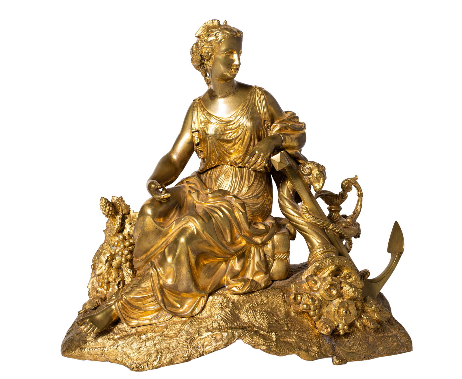 Charles X Style Gilt Bronze Figural Mantel Clock Top (1 of 6)