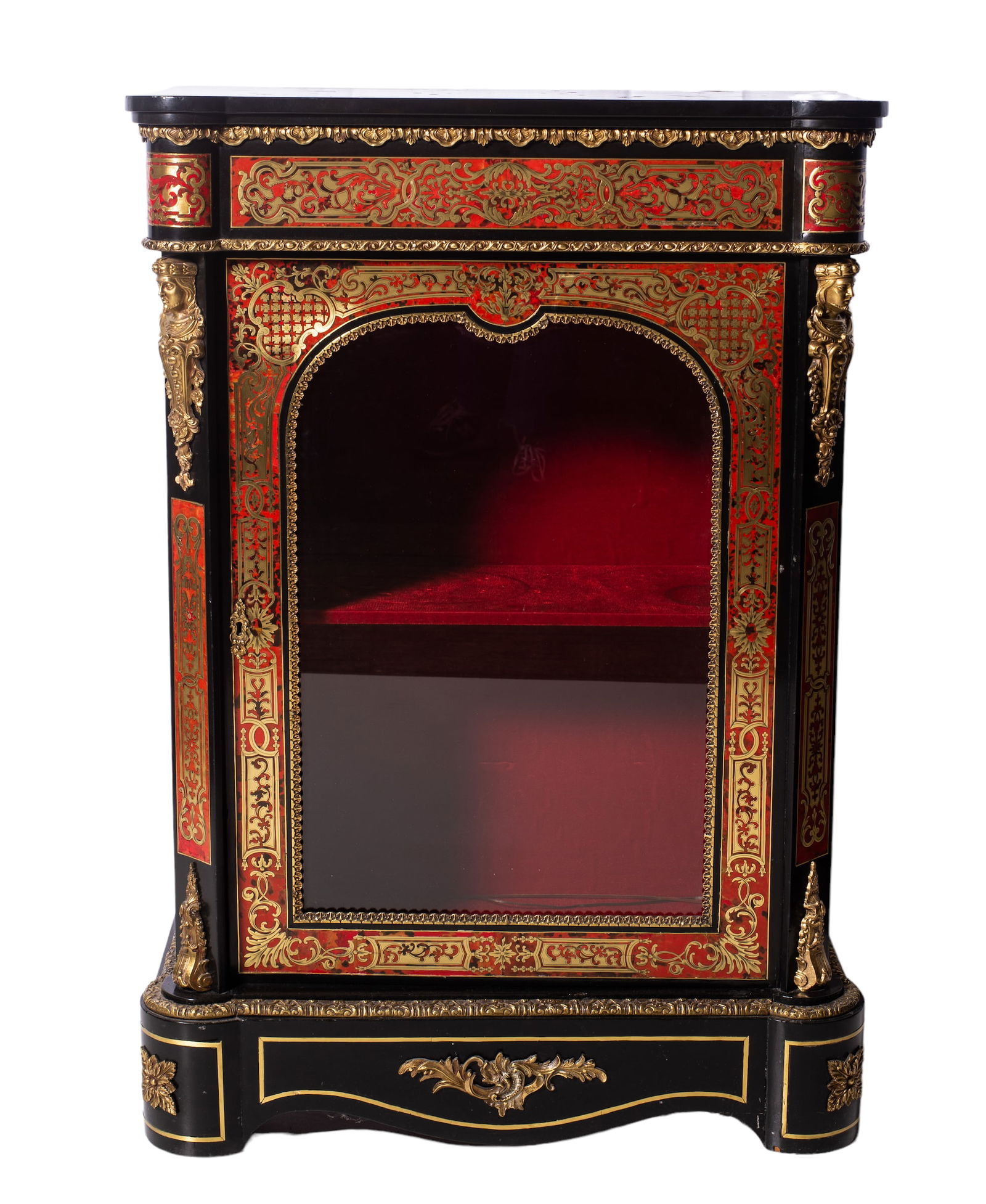 French Meuble d' Appul Tortoise Shell Inlay Cabinet (1 of 7)