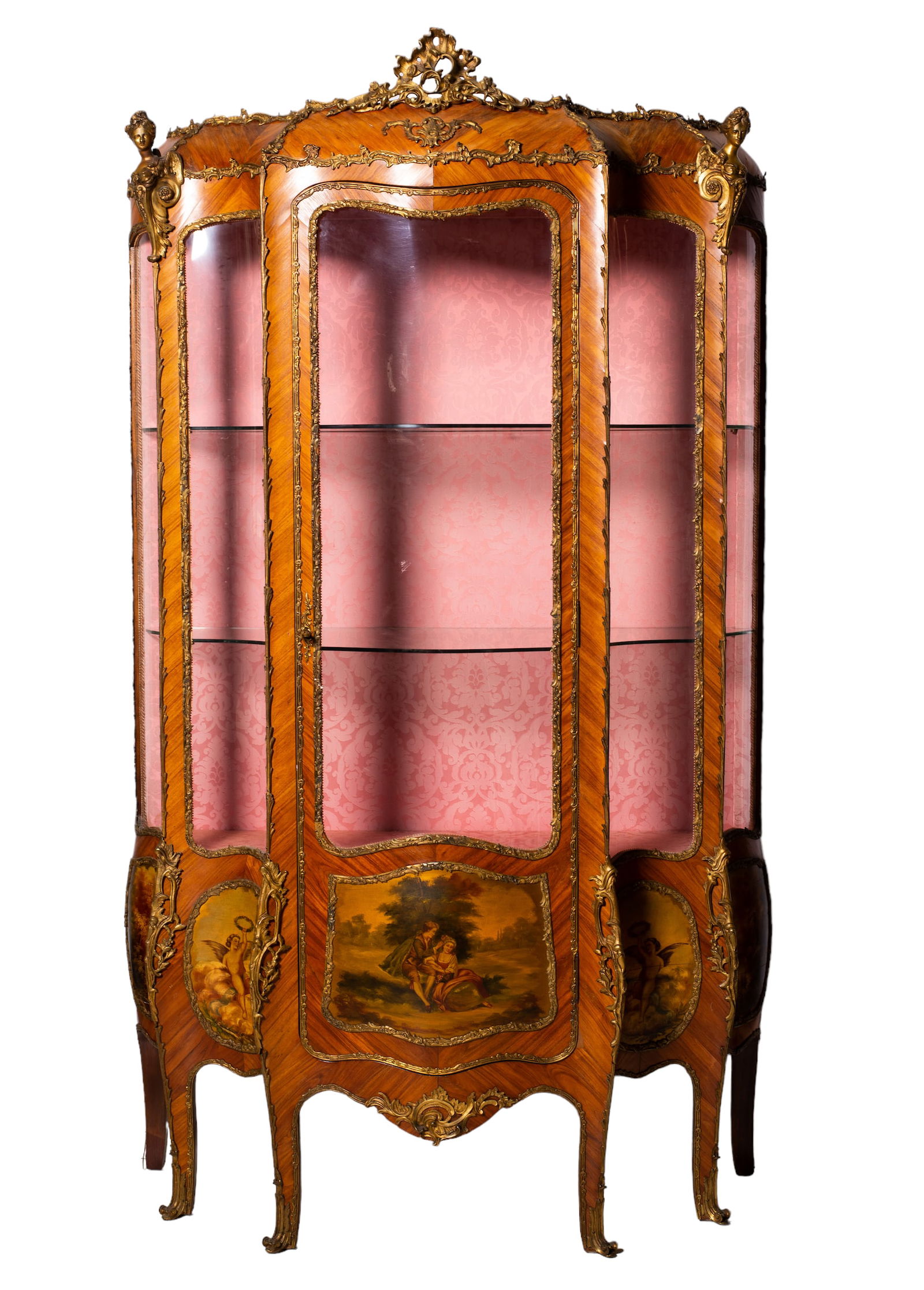 Louis XV Style Gilt Metal Mounted King Wood & Vernis Martin Vitrine (1 of 9)
