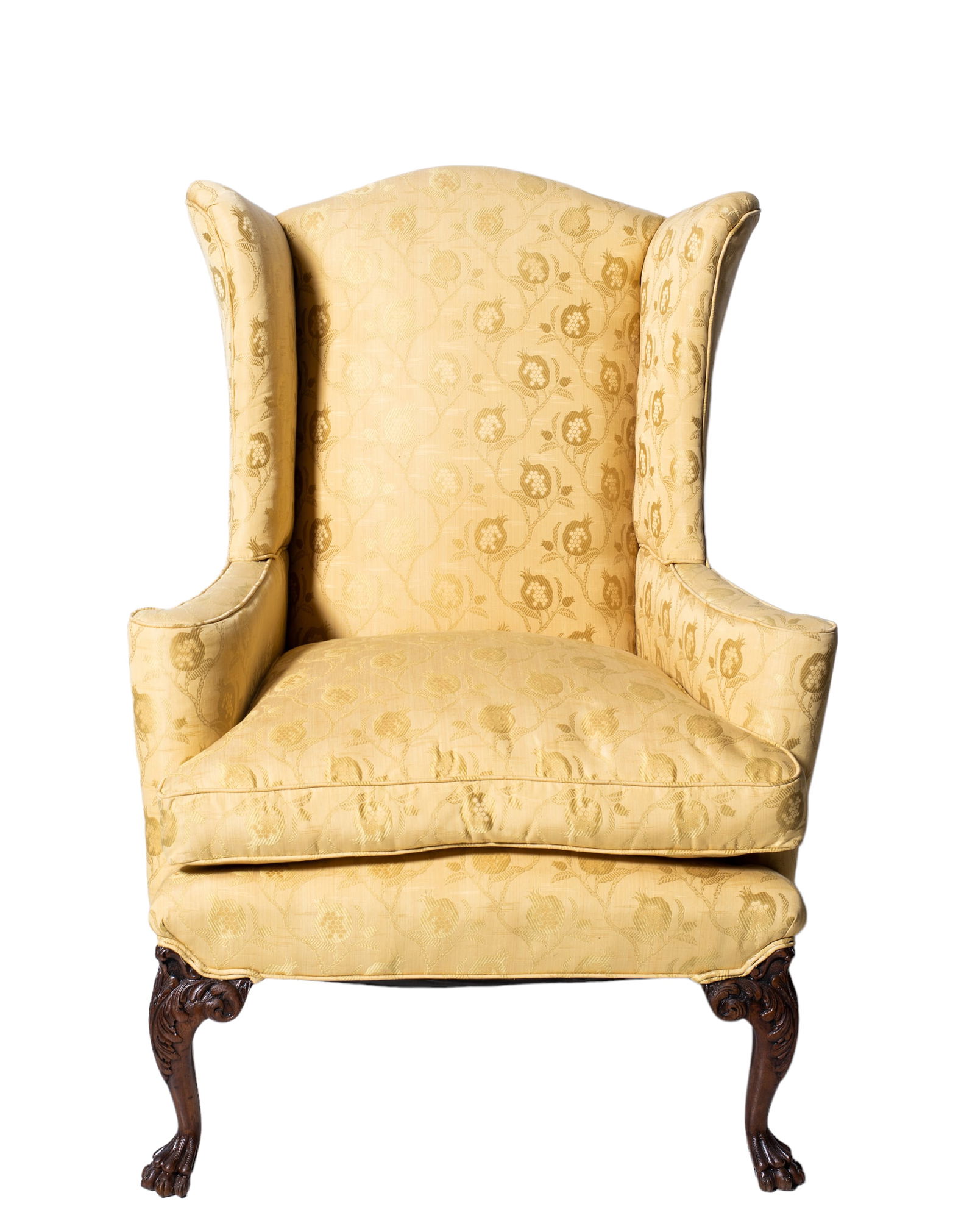 Silk Damask Flared Wing Chair (1 of 7)