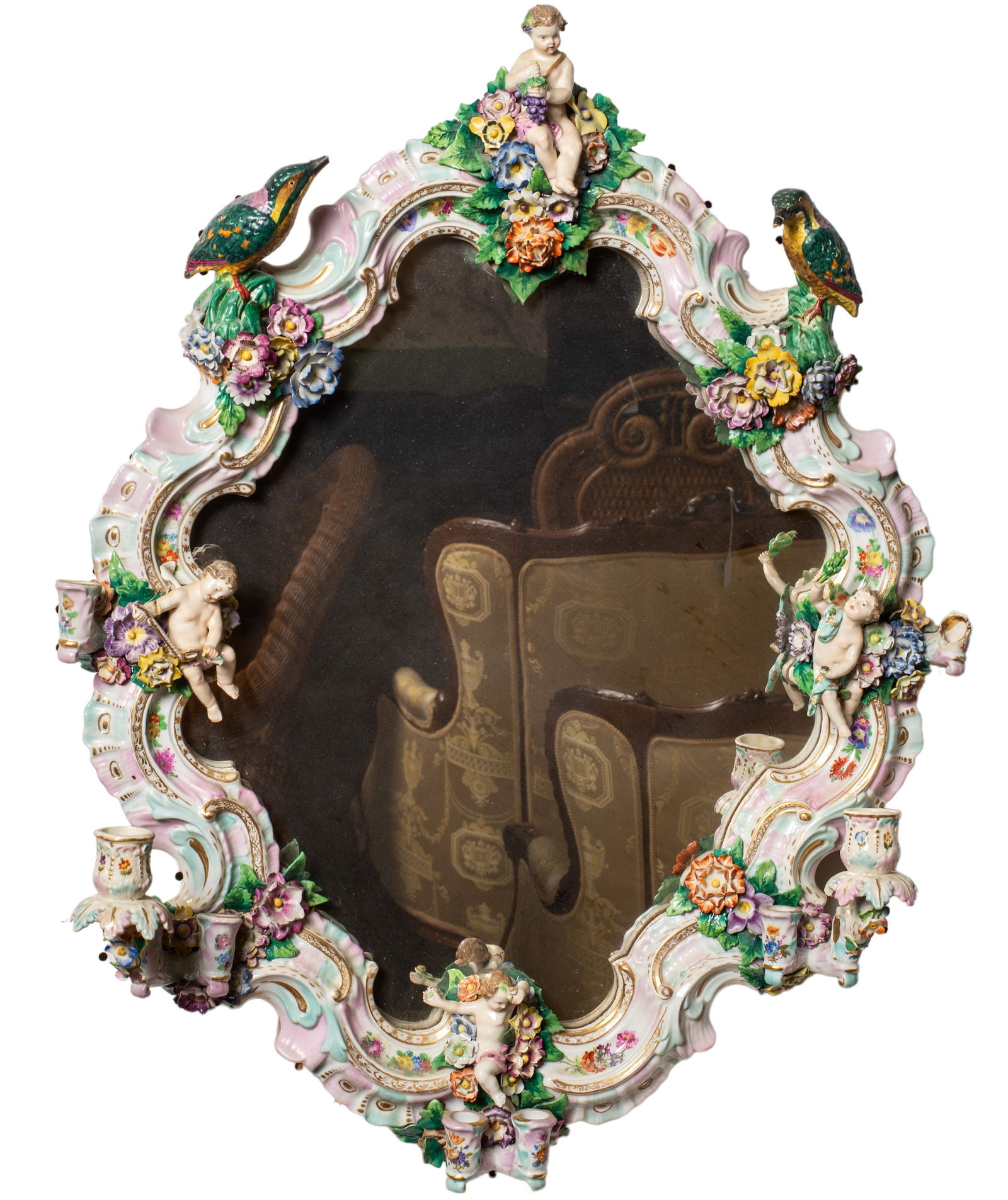 19th Century Crossed Sword Meissen Mirror (1 of 10)