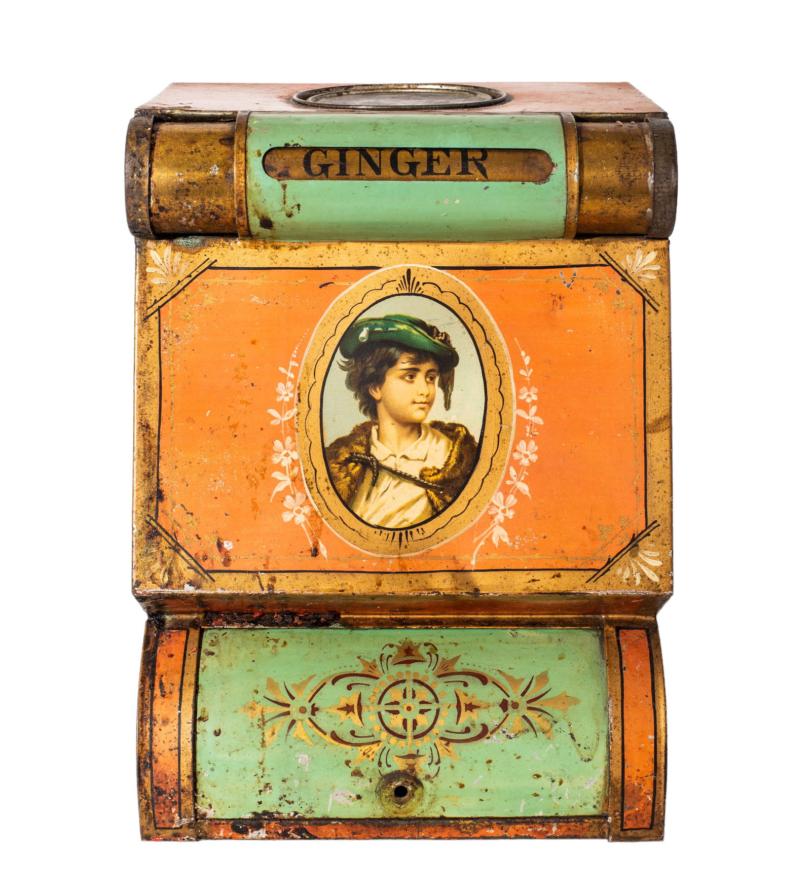 Antique Tole Painted General Store Spice Bin (1 of 5)