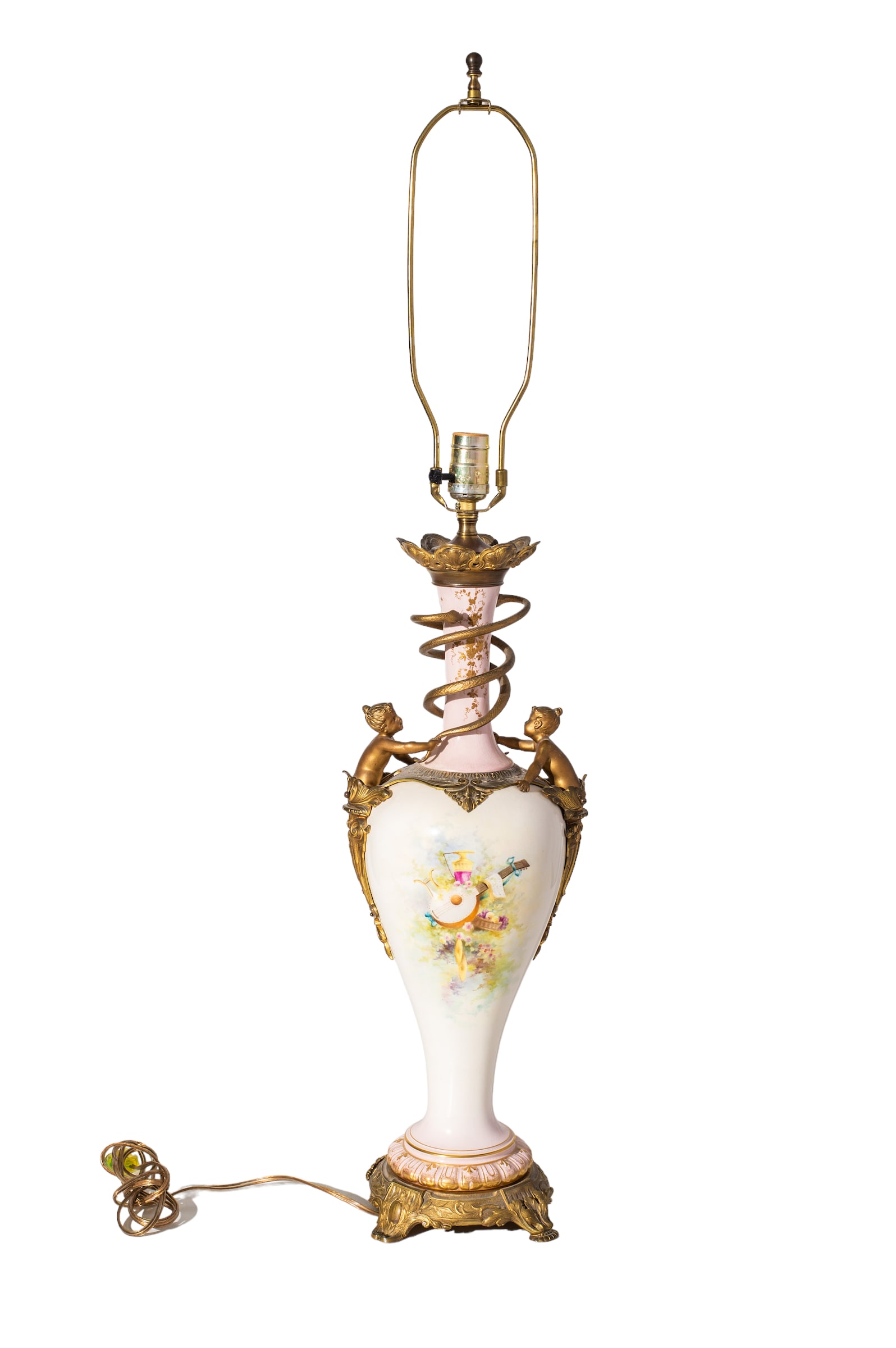 German Porcelain & Bronze Mounted Table Lamp (1 of 8)