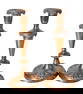 Copper Candlesticks with Silver Mounts