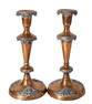 Copper Candlesticks with Silver Mounts