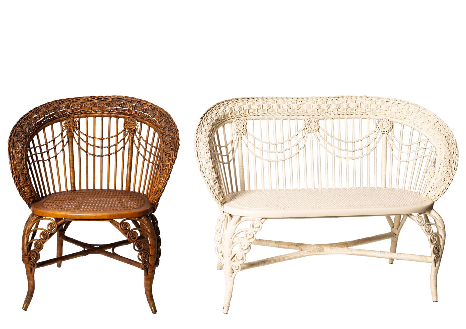 Victorian Wicker Settee & Chair (1 of 9)