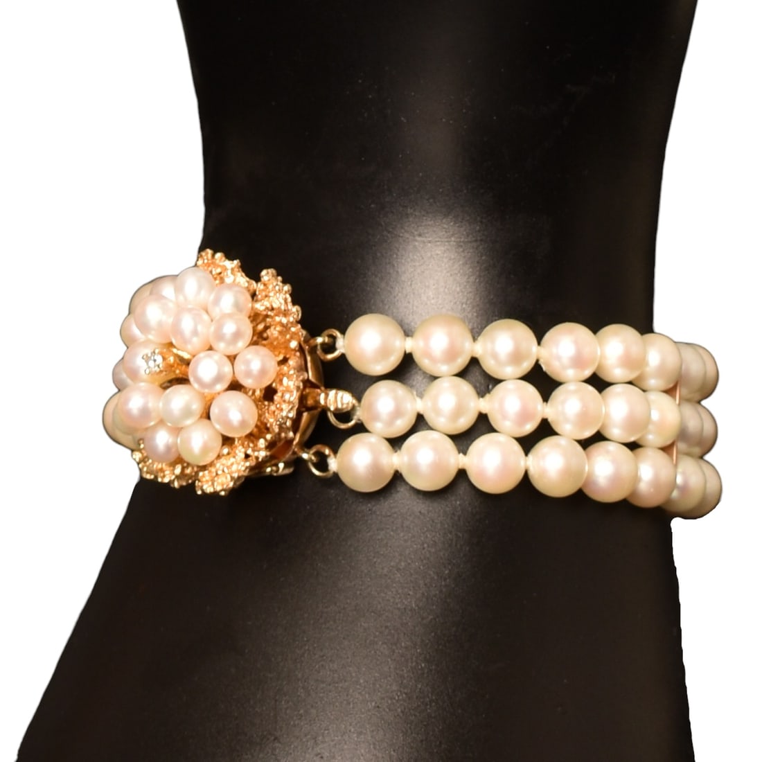 14K Pearl Bracelet with Ornate Clasp (1 of 8)