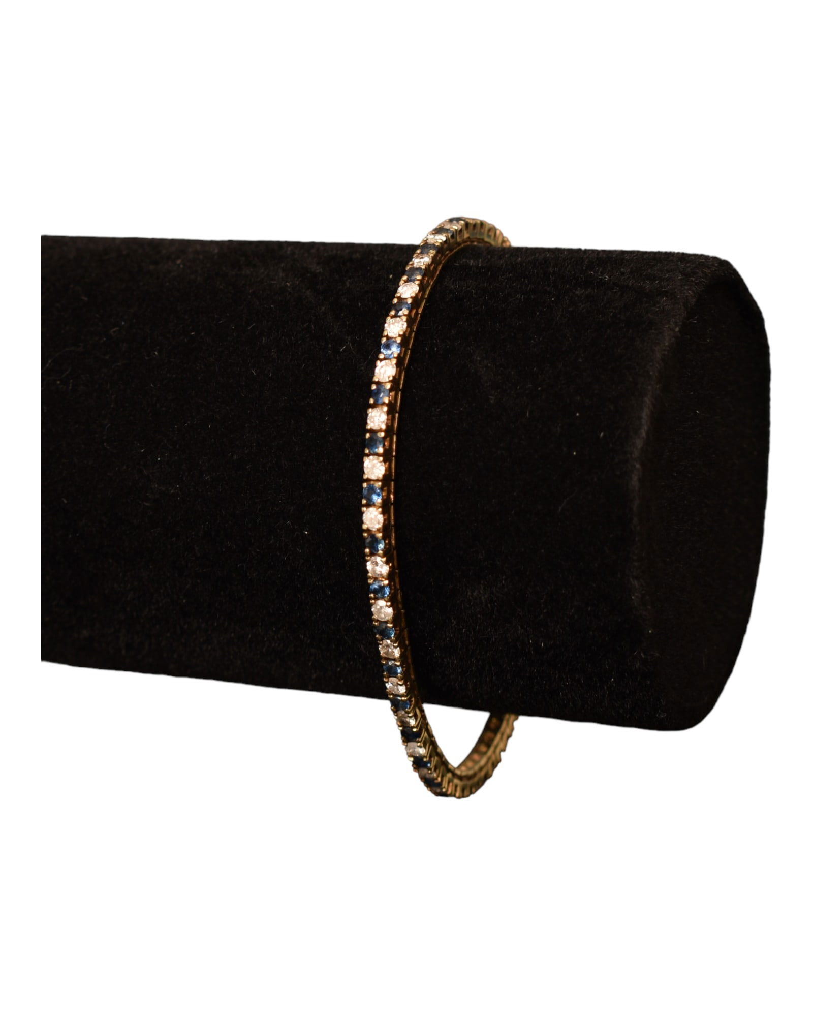 14K Gold, Sapphire, and Diamond Tennis Bracelet (1 of 5)