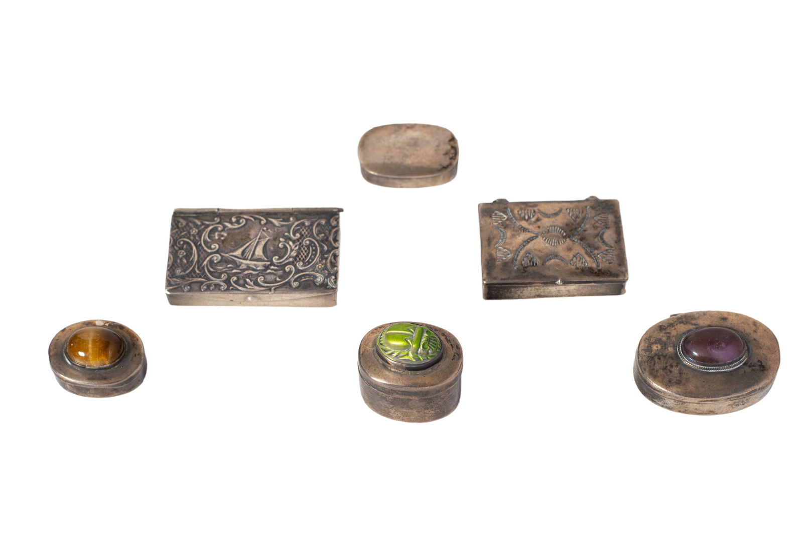 19th Century  Sterling Silver Pill Boxes (1 of 4)