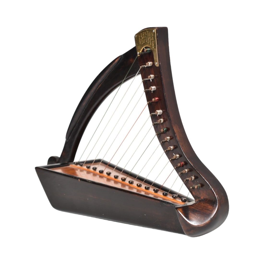 Rosewood 15 String Lever Harp: Rosewood 15 String Lever Harp. Dark rosewood frame.