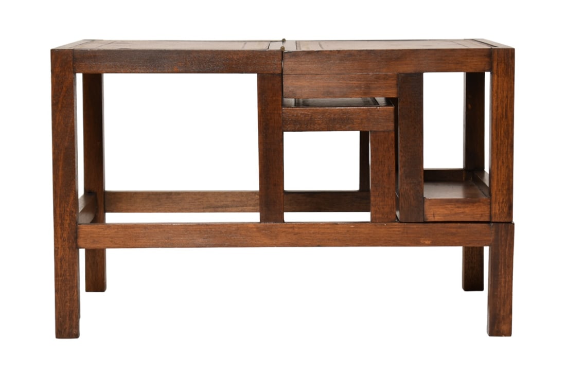 Maitland Smith Tooled Leather Library Steps/Occasional Table (1 of 8)