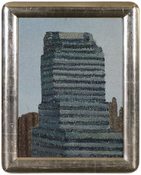 Lawrence Rothbort - Oil: Oil on board, "The McGraw Hill Building" New York, professionally framed in silver-washed frame, signed lower left and has been black lighted, 24" x 18"