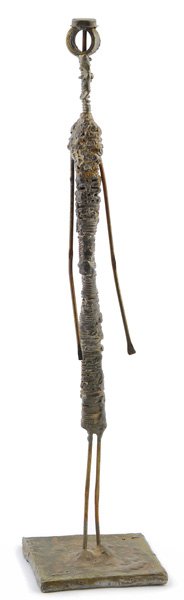 Edgar Tafur Bronze: Bronze figure in abstract form, signed on the base E. Tafur, 16.5"x4"x4"