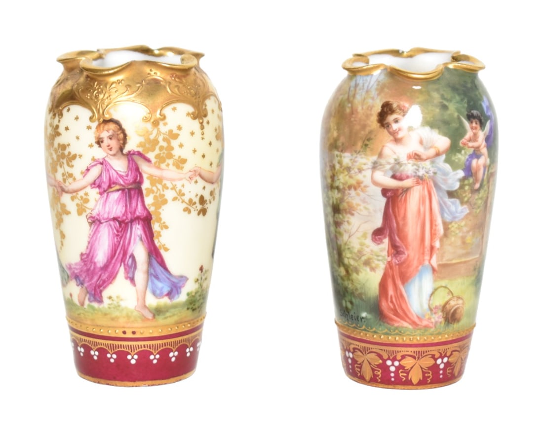 Signed German Dresden Miniature Cabinet Vases (1 of 8)