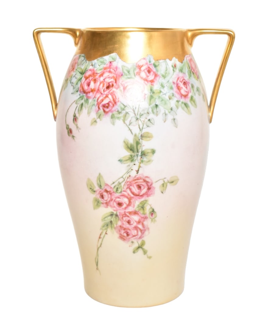 Limoges Porcelain Double Handled Vase (1 of 1)