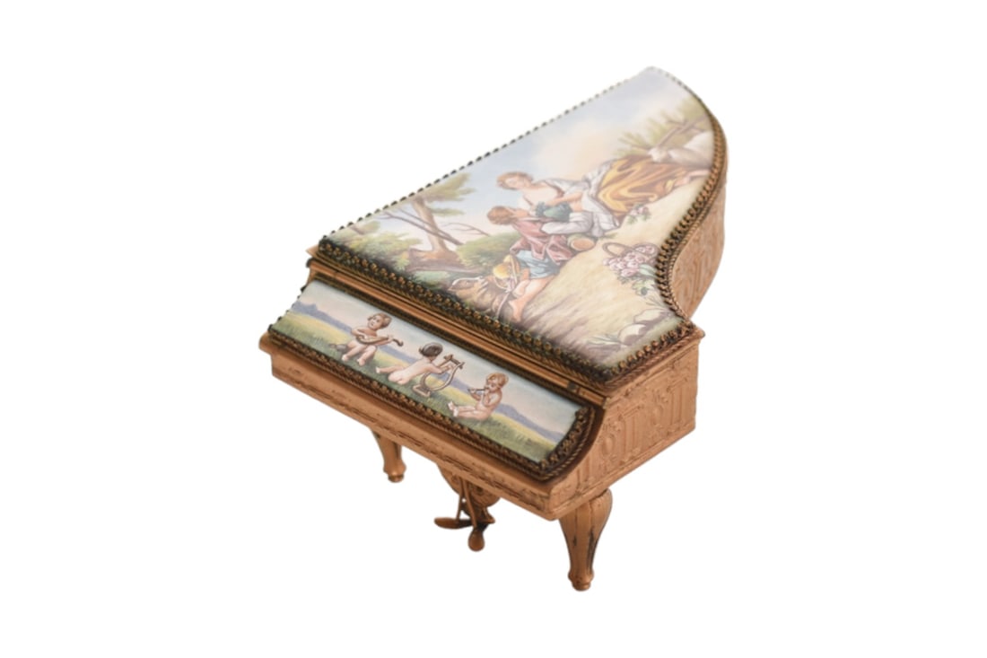 19th Century Austrian Enamel Piano Jewelry Box (1 of 11)