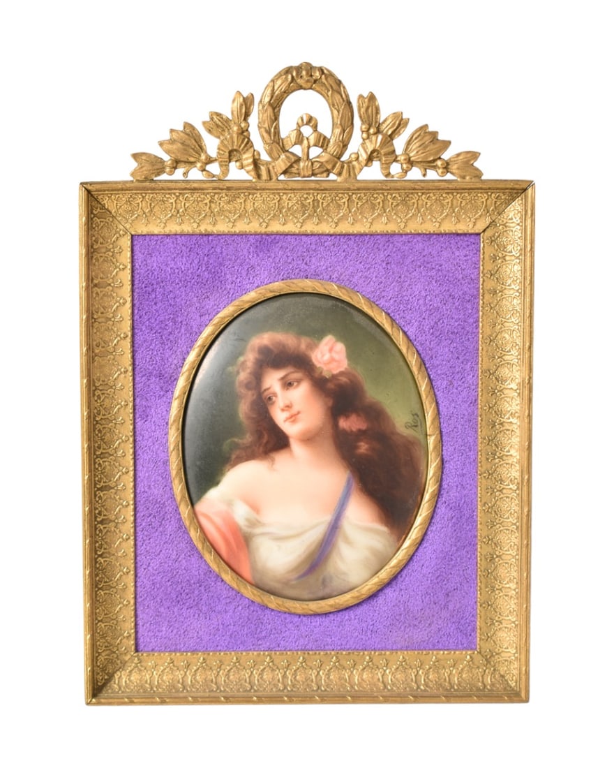 French Miniature Porcelain Plaque Signed Ros (1 of 8)