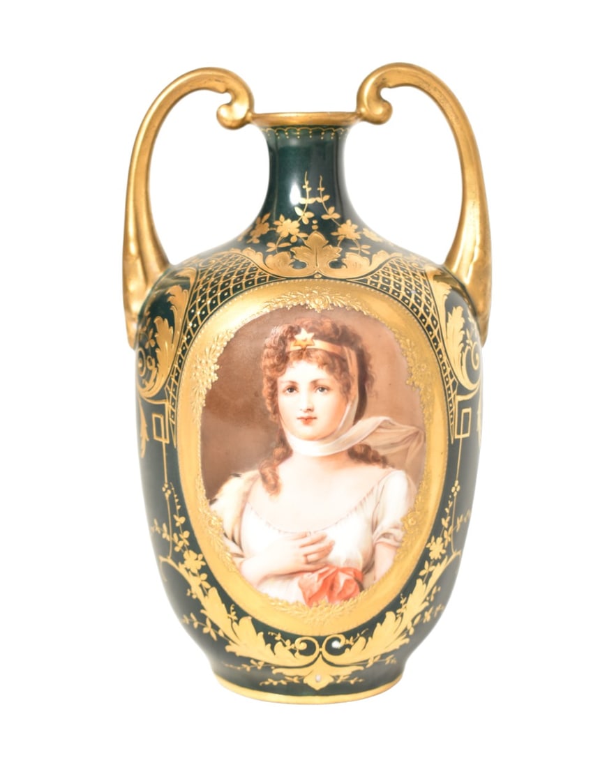 Vienna, Austria Porcelain Portrait Vase (1 of 8)