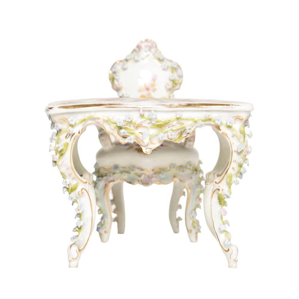 Dornheim, Koch, & Fischer Porcelain Parlor Table & Chair (1 of 11)