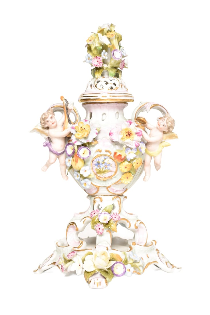 Dresden Porcelain Cabinet Lidded Vase (1 of 11)