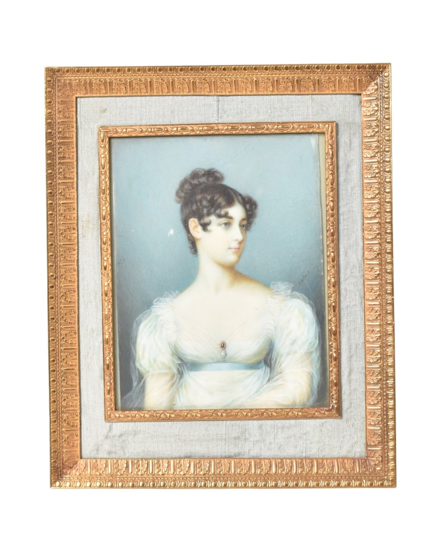 French Miniature Portrait Painting of Elizabeth Levenson-Gower (1 of 8)