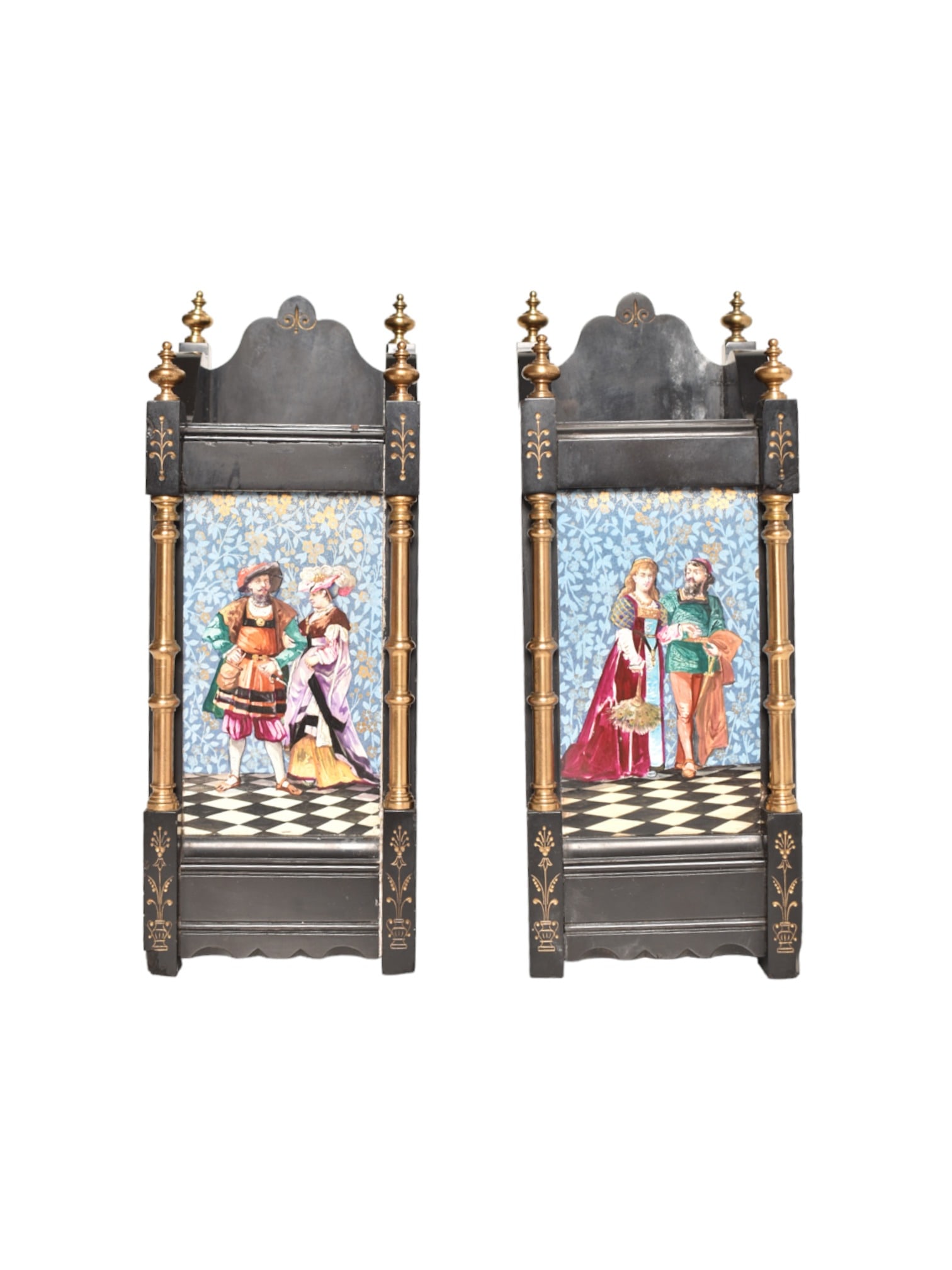 Unusual French Marble & Enamel Vases (1 of 10)