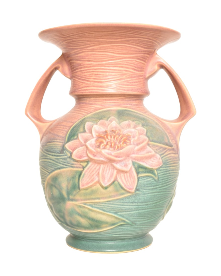 Roseville Pottery "Water Lily" Double Handled Vase # 79-9 (1 of 5)