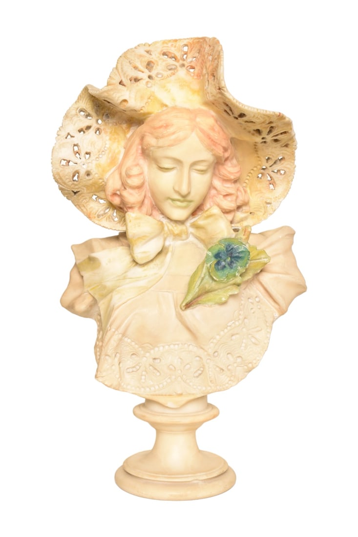 Victorian Marble Bust of Lady (1 of 7)