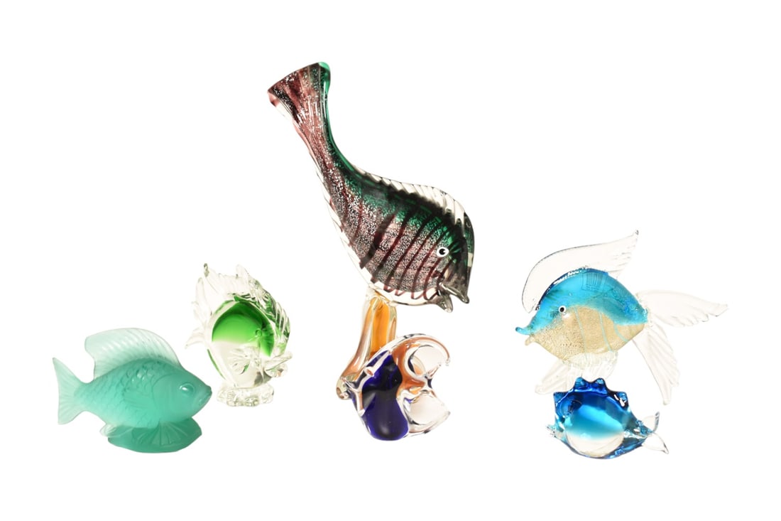 Assembled Art Glass Tropical Fish Grouping (1 of 20)