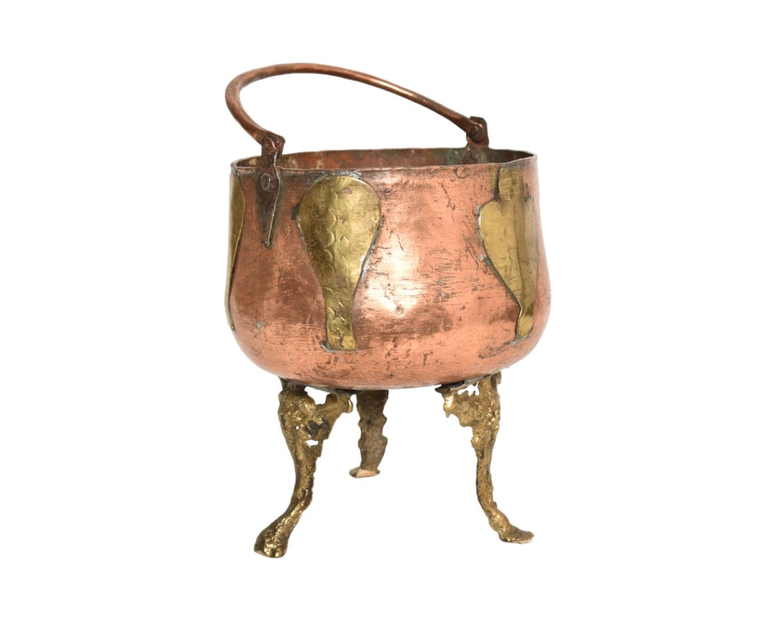 19th Century Turkish Copper Planter with Handle (1 of 8)