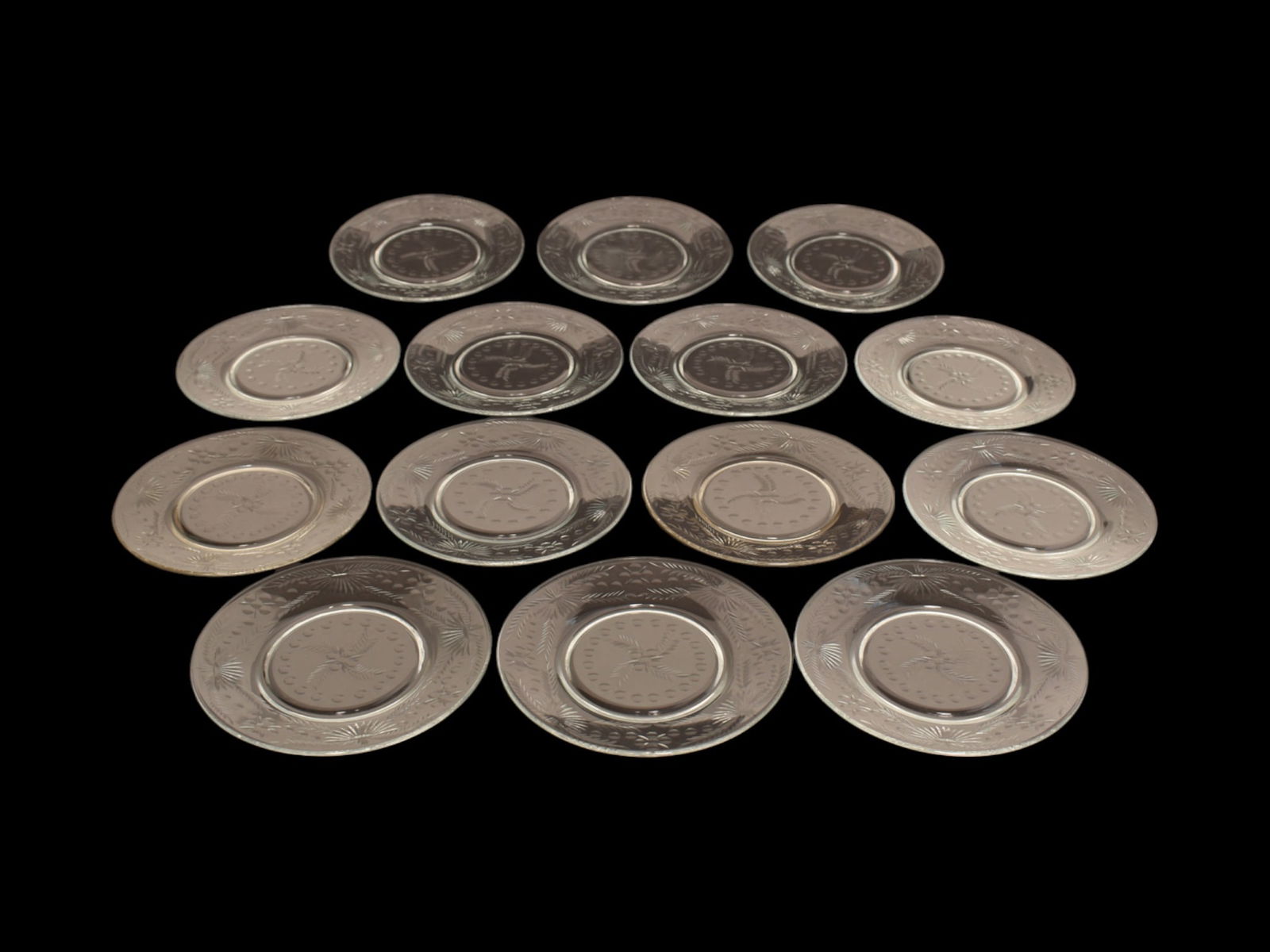 Beautiful Etched Formal Dessert Plates (1 of 1)