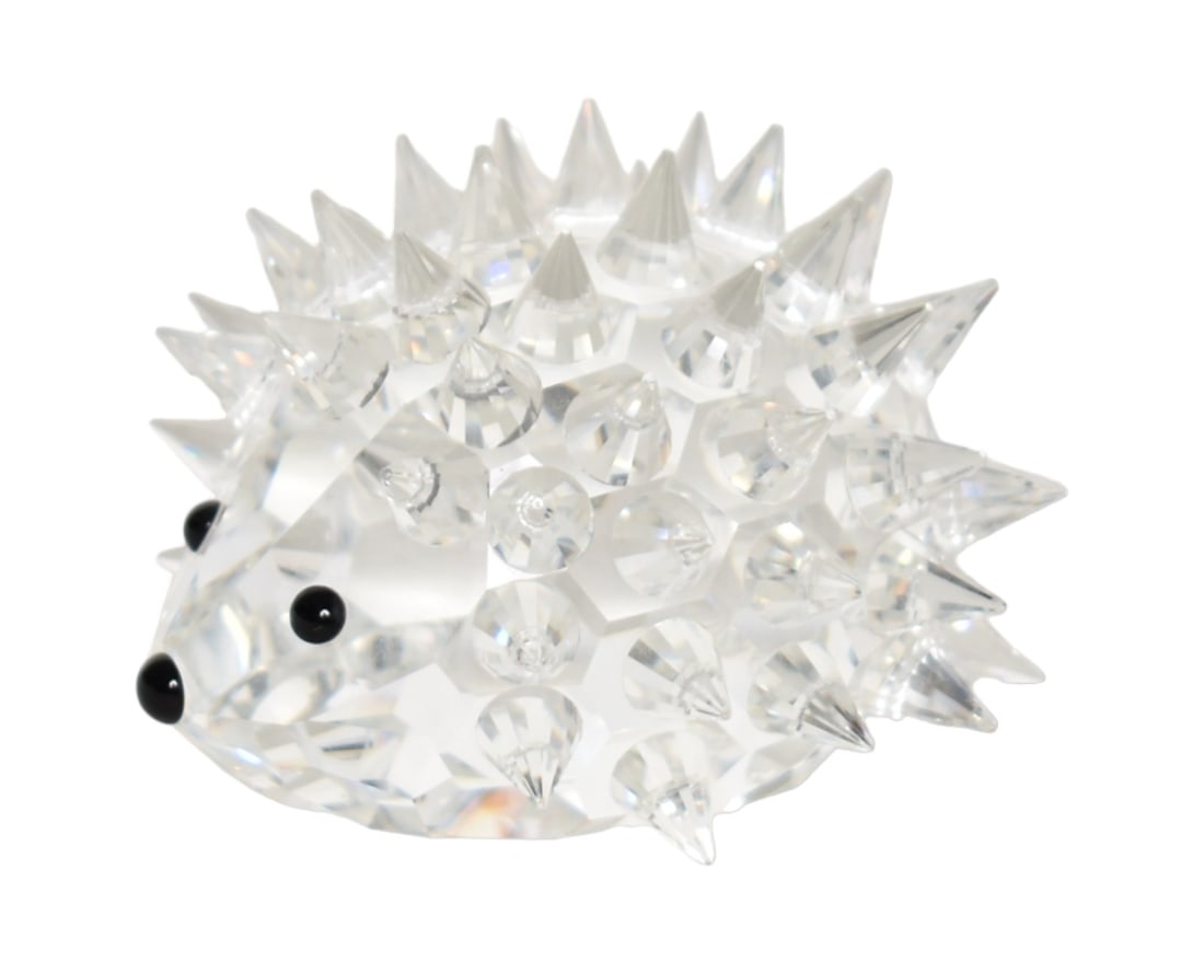 Swarovski Crystal Porcupine: Crystal porcupine 2-1/4" W x 2-3/4" D x 1-3/4" H. Acid etched manufacturer's mark to underside.