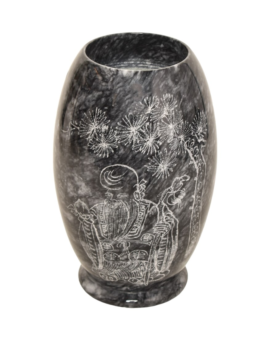 Chinese Black Marble Vase (1 of 8)