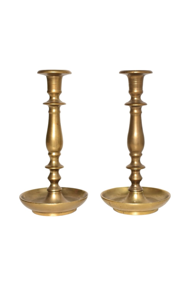 19th Century Brass Candlesticks (1 of 8)