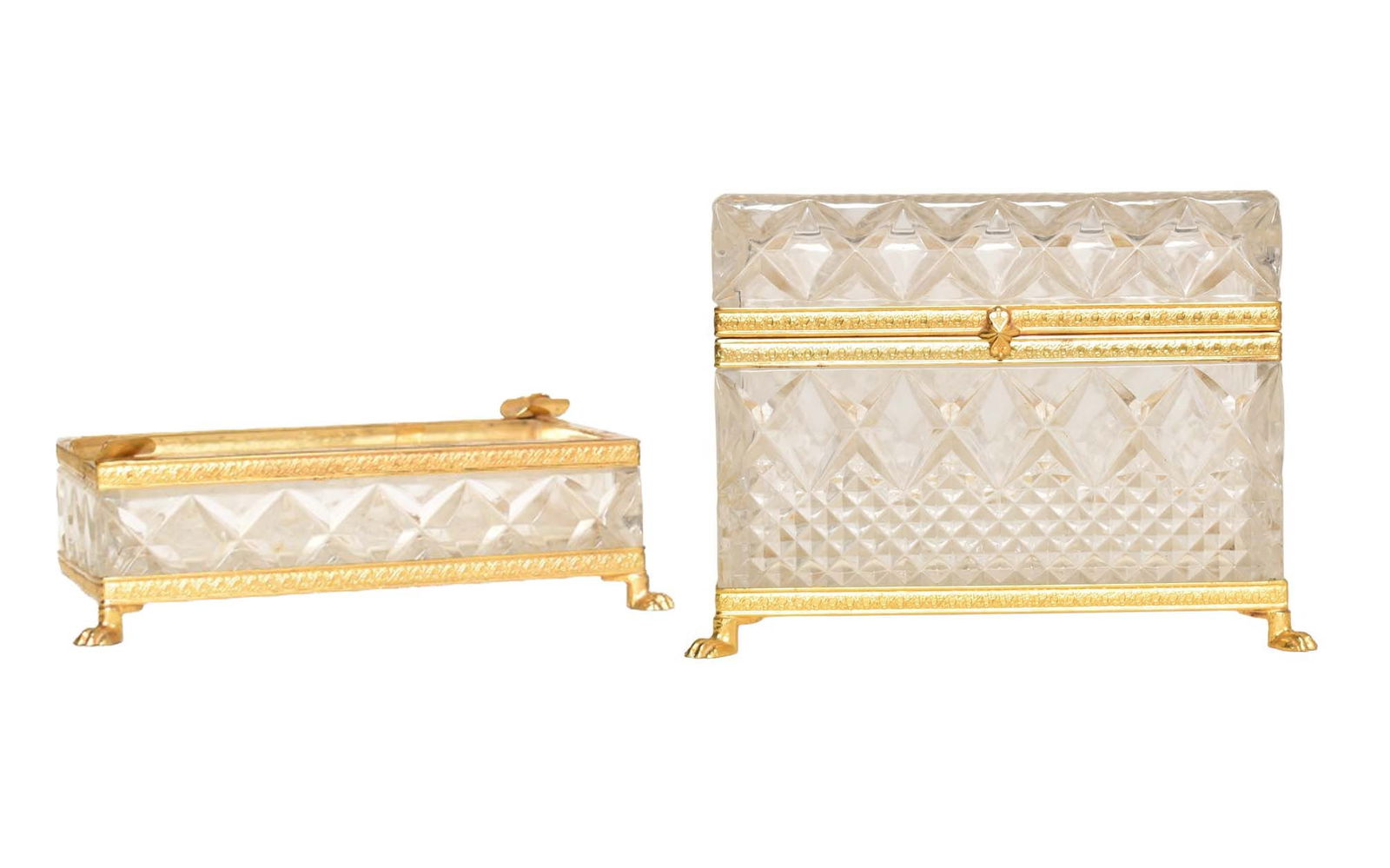 Italian Regency Style Crystal and Brass Jewelry Box and Dish (1 of 11)