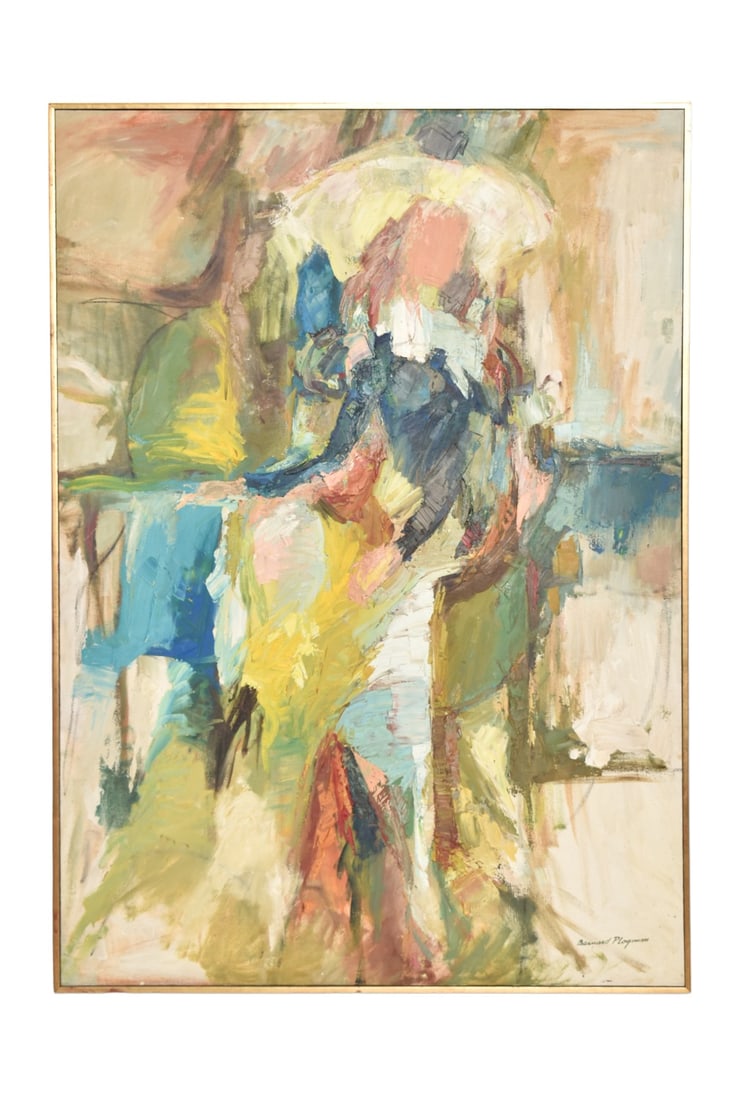 Bernard Plogman (20th Century) Oil Abstract Composition (1 of 5)