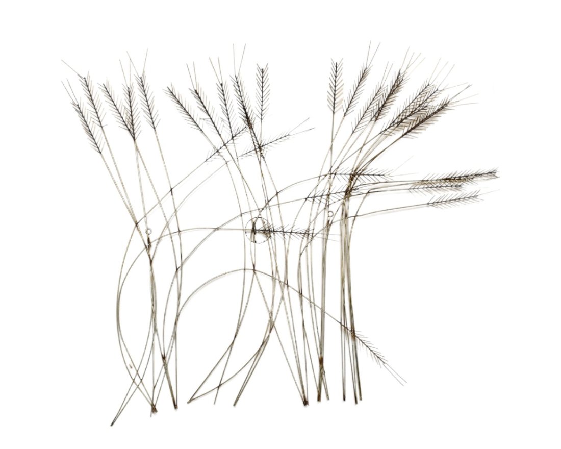 Curtis Jere "Wheat" Wall Sculpture: Curtis Jere "Wheat" Wall Sculpture. USA. 1978. 43w x 3d x 43w.