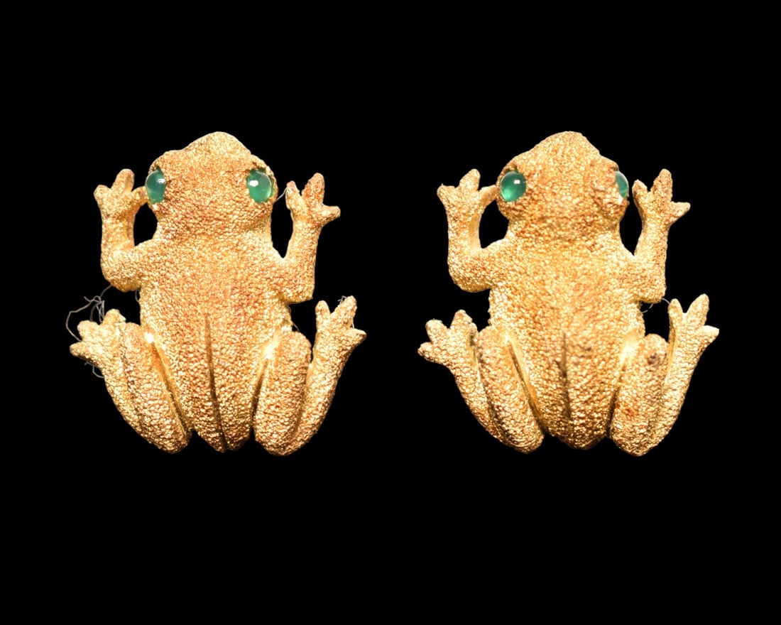 Georgios and Co 18k Gold Frog Cufflinks (1 of 5)