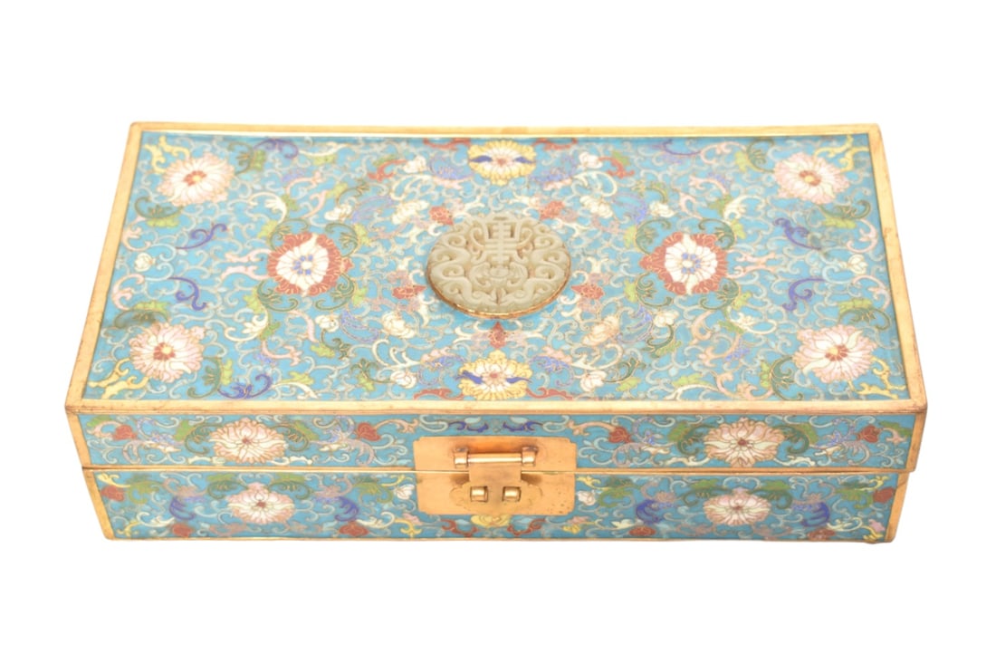 Chinese Cloisonne Hinged Lid Jewelry Box (1 of 11)